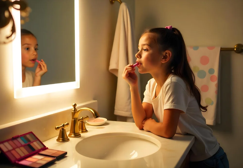 make up vanity with lighted mirror
